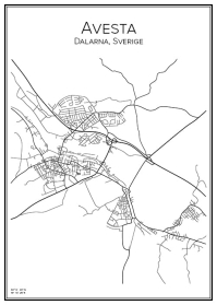 Stadskarta över Avesta