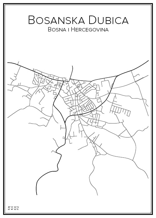 Stadskarta över Bosanska Dubica