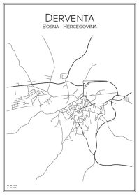 Stadskarta över Derventa
