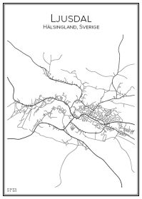 Stadskarta över Ljusdal