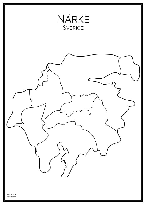 Stadskarta över Närke