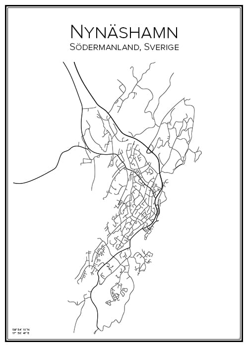 Stadskarta över Nynäshamn