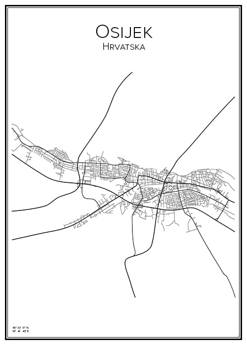 Stadskarta över Osijek