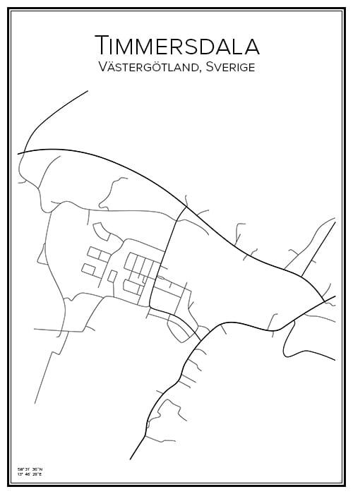 Stadskarta över Timmersdala