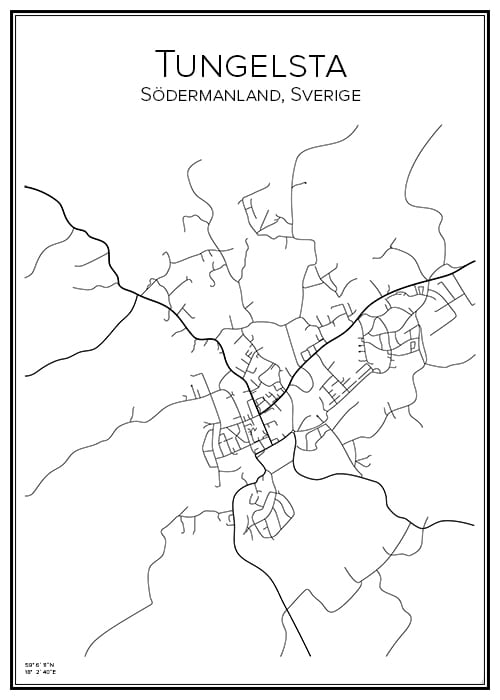 Stadskarta över Tungelsta