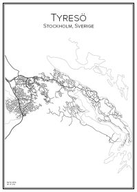 Stadskarta över Tyresö