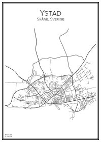 Stadskarta över Ystad