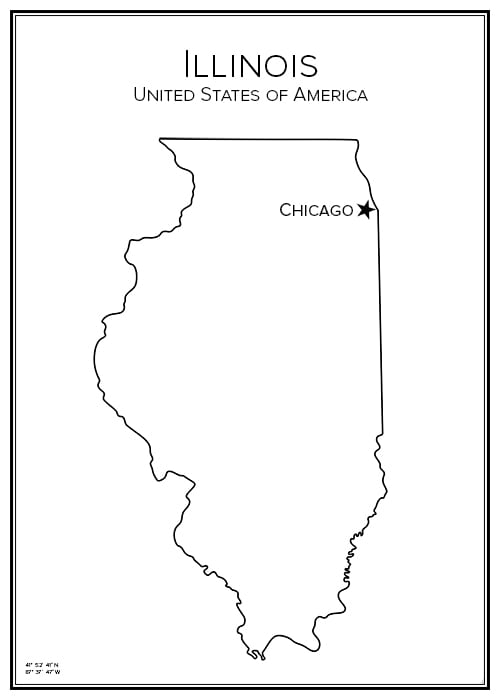 Stadskarta över Illinois