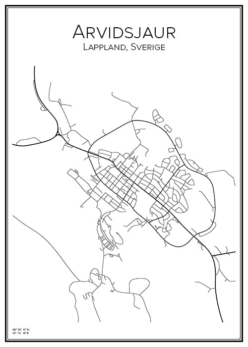 Stadskarta över Arvidsjaur