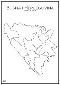 Stadskarta över Bosnien och Harcegovina