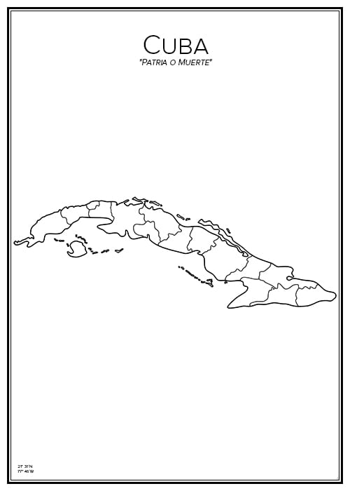 Stadskarta över Kuba
