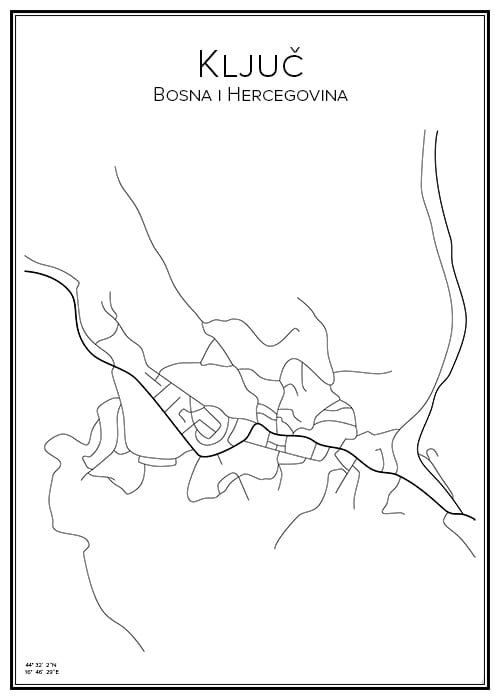 Stadskarta över Ključ