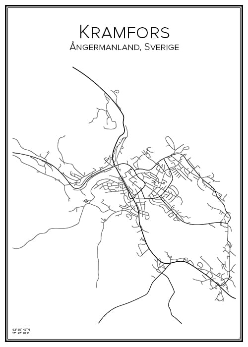 Stadskarta över Kramfors