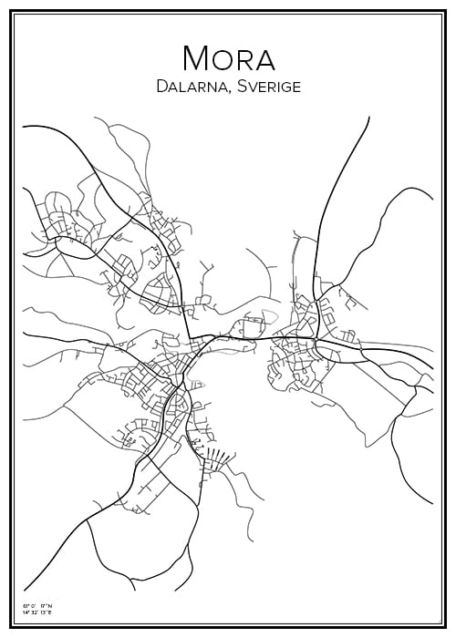 Stadskarta över Mora