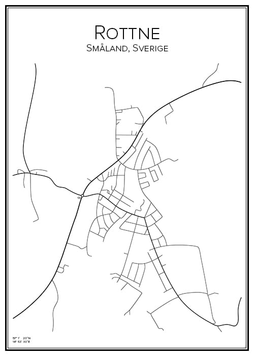 Stadskarta över Rottne