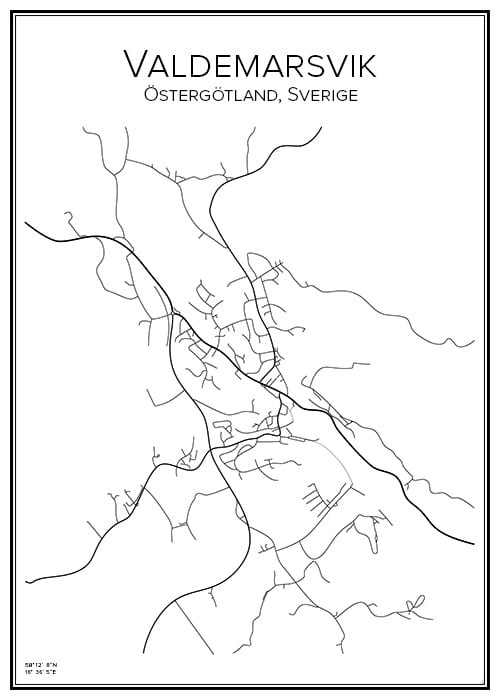 Stadskarta över Valdemarsvik
