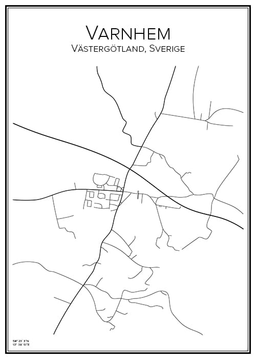 Stadskarta över Varnhem