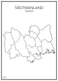 Stadskarta över Västmanland