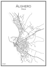Stadskarta över Alghero
