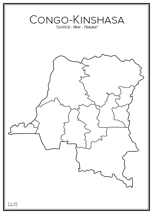 Stadskarta över Kongo Kinshasa