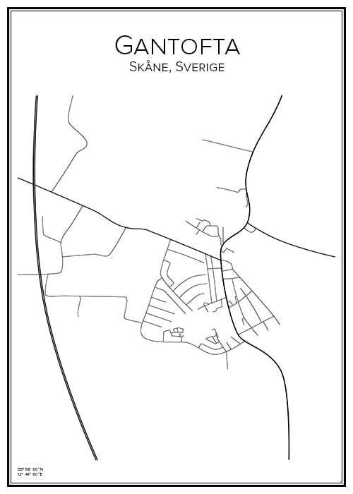 Stadskarta över Gantofta