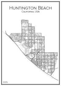 Stadskarta över Huntington Beach