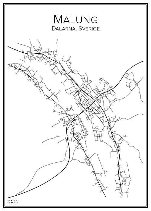 Stadskarta över Malung