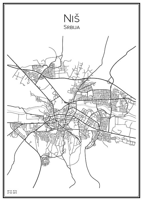 Stadskarta över Niš