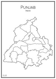 Stadskarta över Punjab