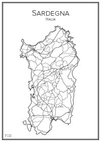 Stadskarta över Sardinien