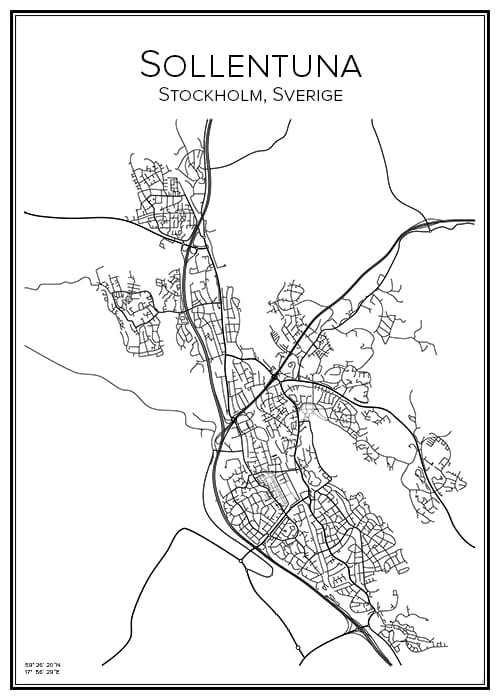 Stadskarta över Sollentuna