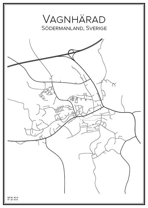 Stadskarta över Vagnhärad