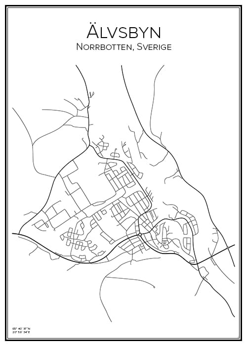 Stadskarta över Älvsbyn