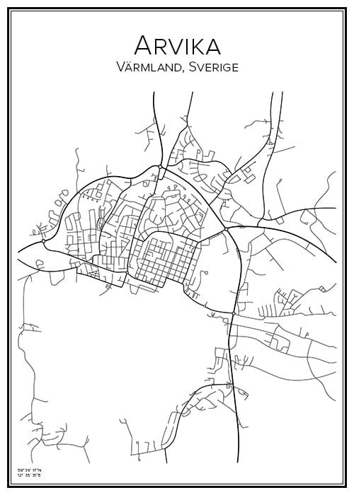 Stadskarta över Arvika