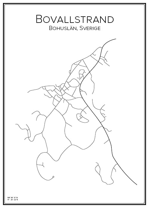 Stadskarta över Bovallstrand