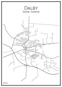 Stadskarta över Dalby
