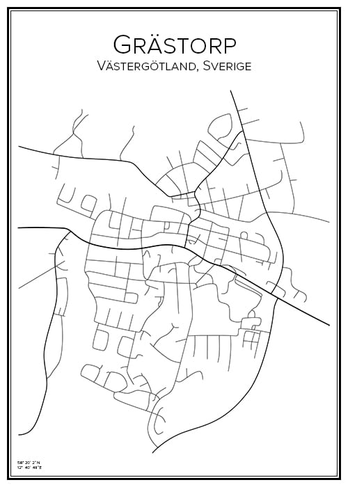 Stadskarta över Grästorp