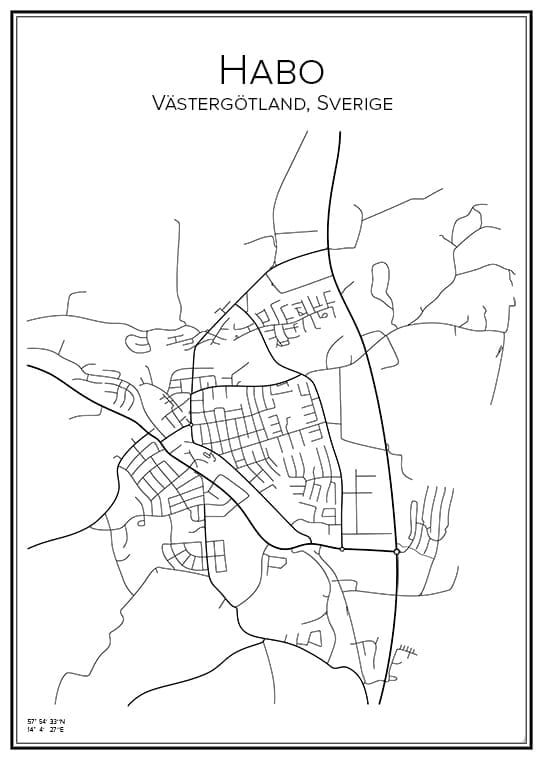 Stadskarta över Habo