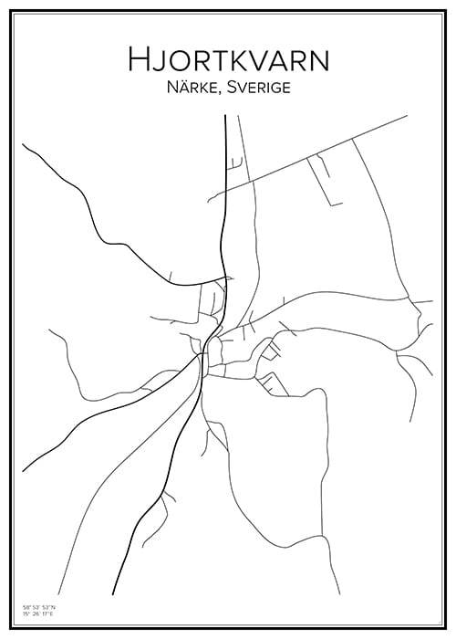 Stadskarta över Hjortkvarn