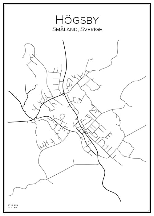 Stadskarta över Högsby
