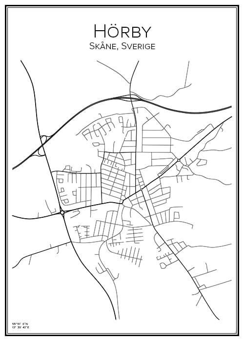 Stadskarta över Hörby