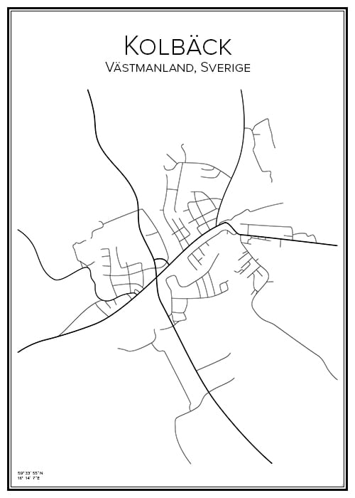 Stadskarta över Kolbäck
