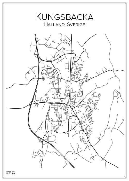 Stadskarta över Kungsbacka