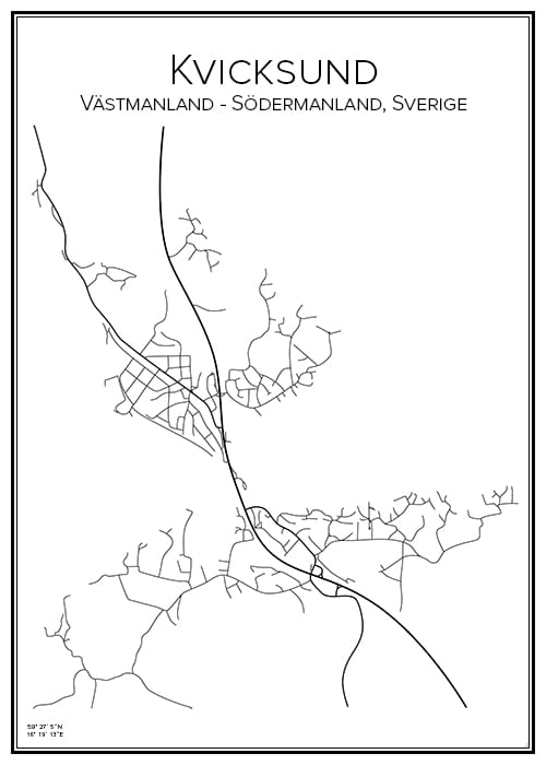 Stadskarta över Kvicksund