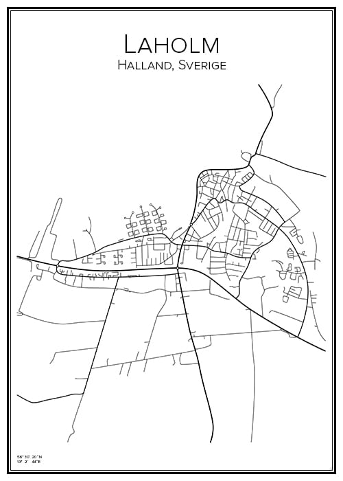 Stadskarta över Laholm