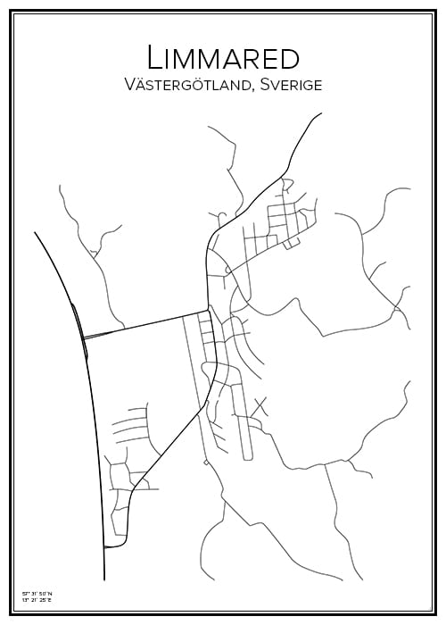 Stadskarta över Limmared