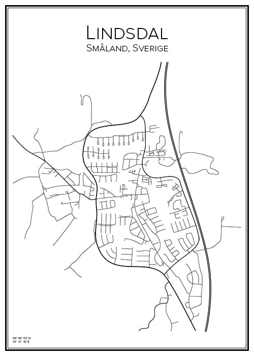 Stadskarta över Lindsdal