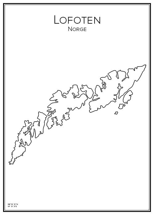 Stadskarta över Lofoten