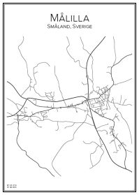 Stadskarta över Målilla