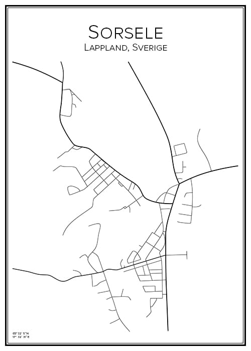 Stadskarta över Sorsele